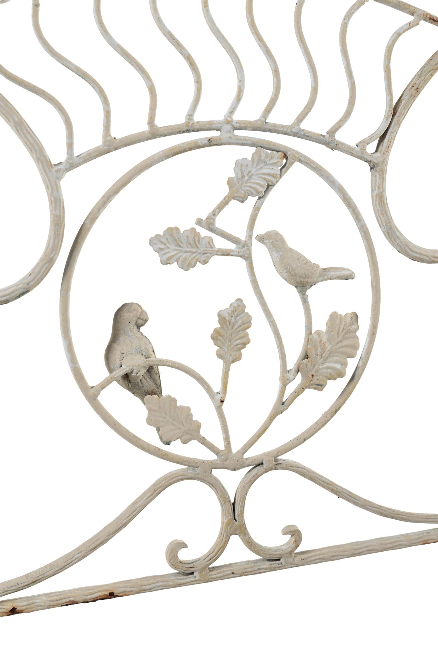 A Painted Cast Iron Garden Table and Two Chairs