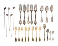 A Large Collection of Silver and Silver-Plate Flatware Articles