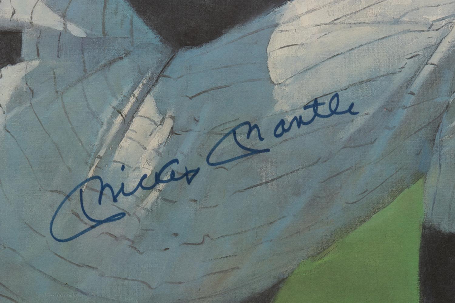A 1990s Mickey Mantle Signed Bruce Silverman Lithograph,