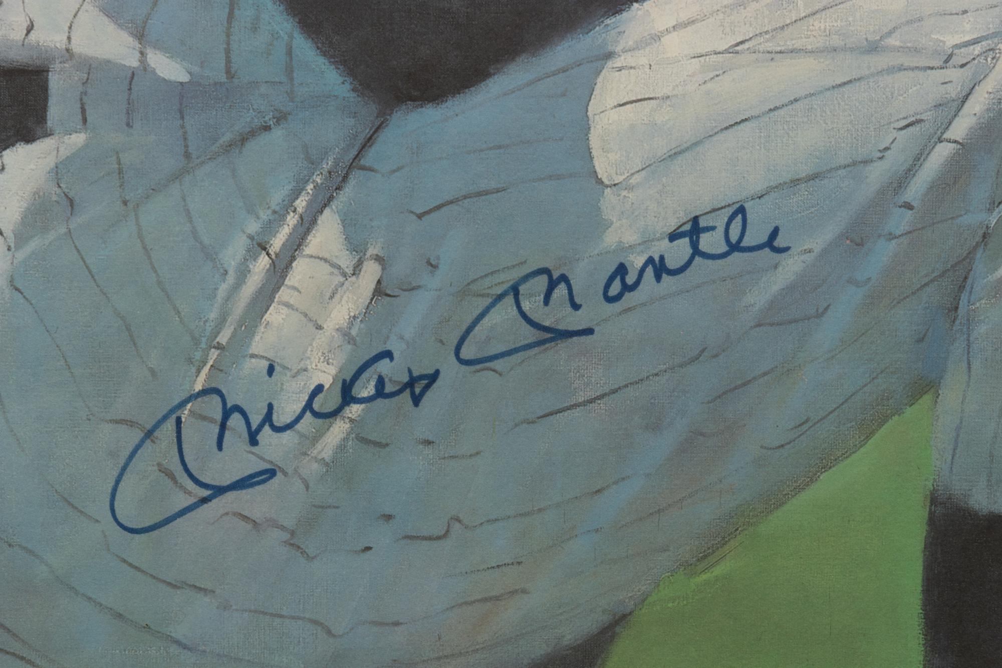 A 1990s Mickey Mantle Signed Bruce Silverman Lithograph,