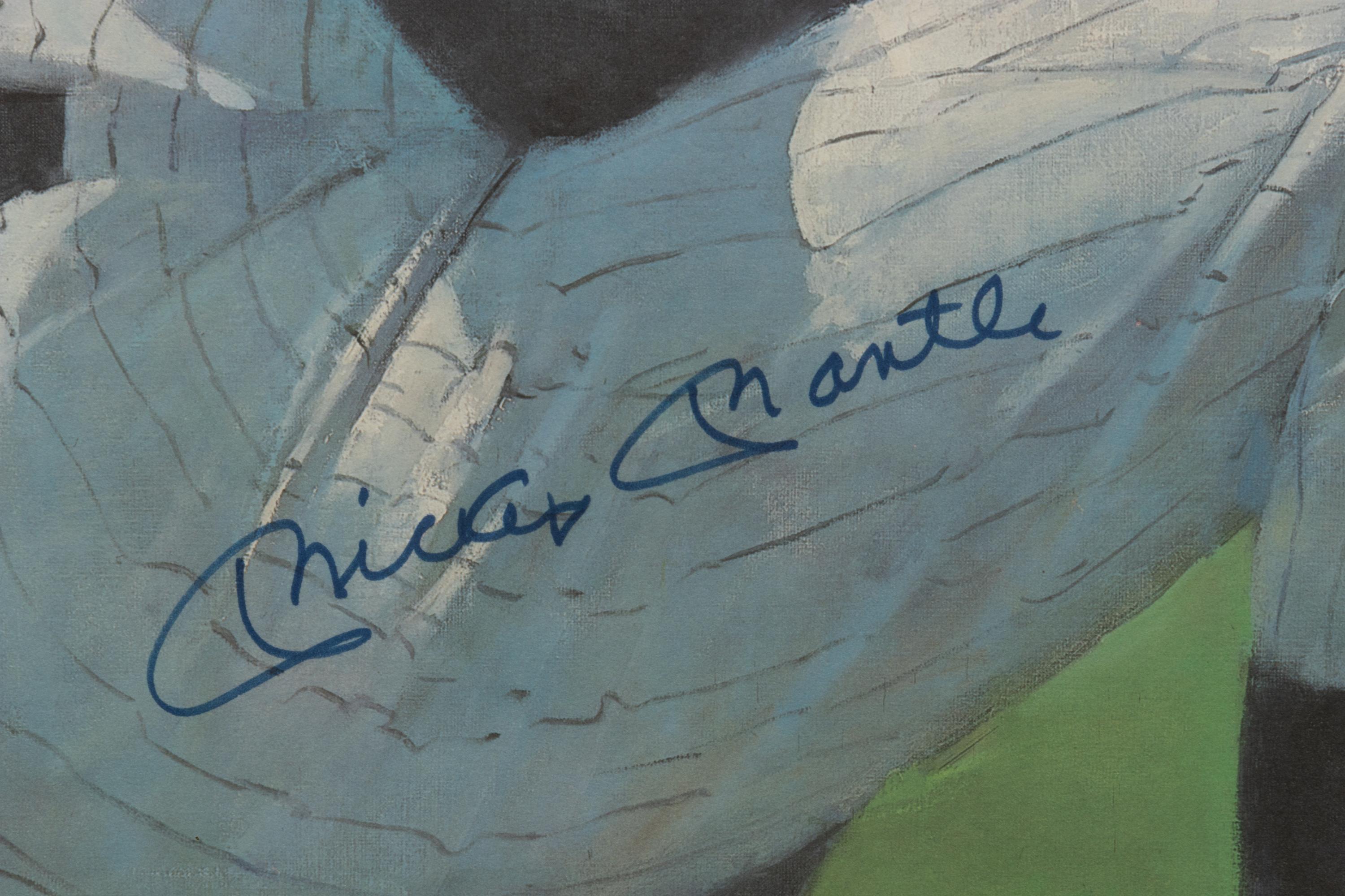 A 1990s Mickey Mantle Signed Bruce Silverman Lithograph,