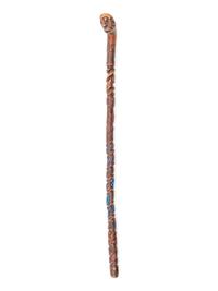 A Folk Art Carved and Painted Wood Jazz Walking Stick