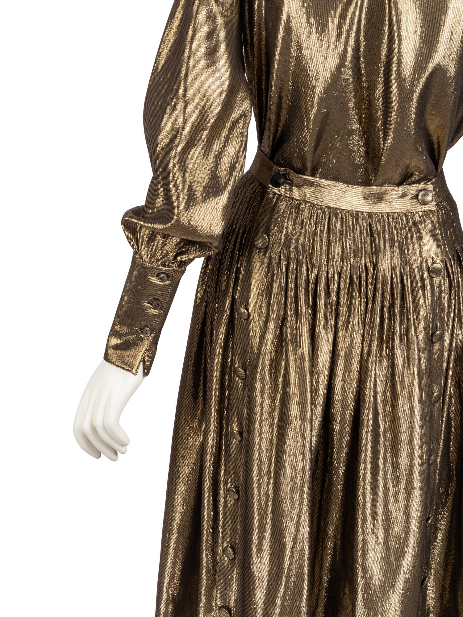 Karl Lagerfeld for Chloé Gold Lamé Ensemble, 1980s