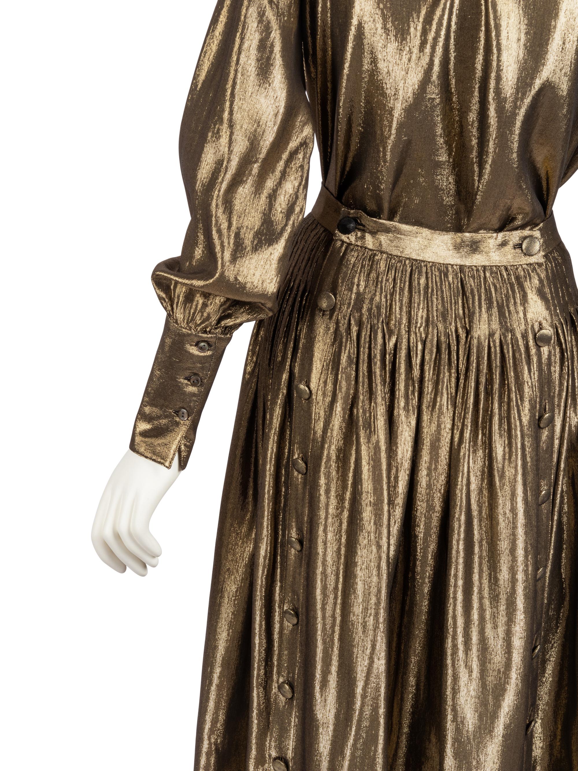 Karl Lagerfeld for Chloé Gold Lamé Ensemble, 1980s