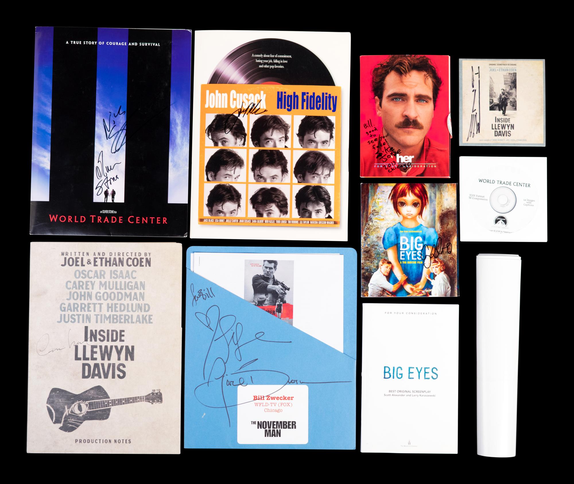 (Film Memorabilia) A group of memorabilia from 6 films, comprising: