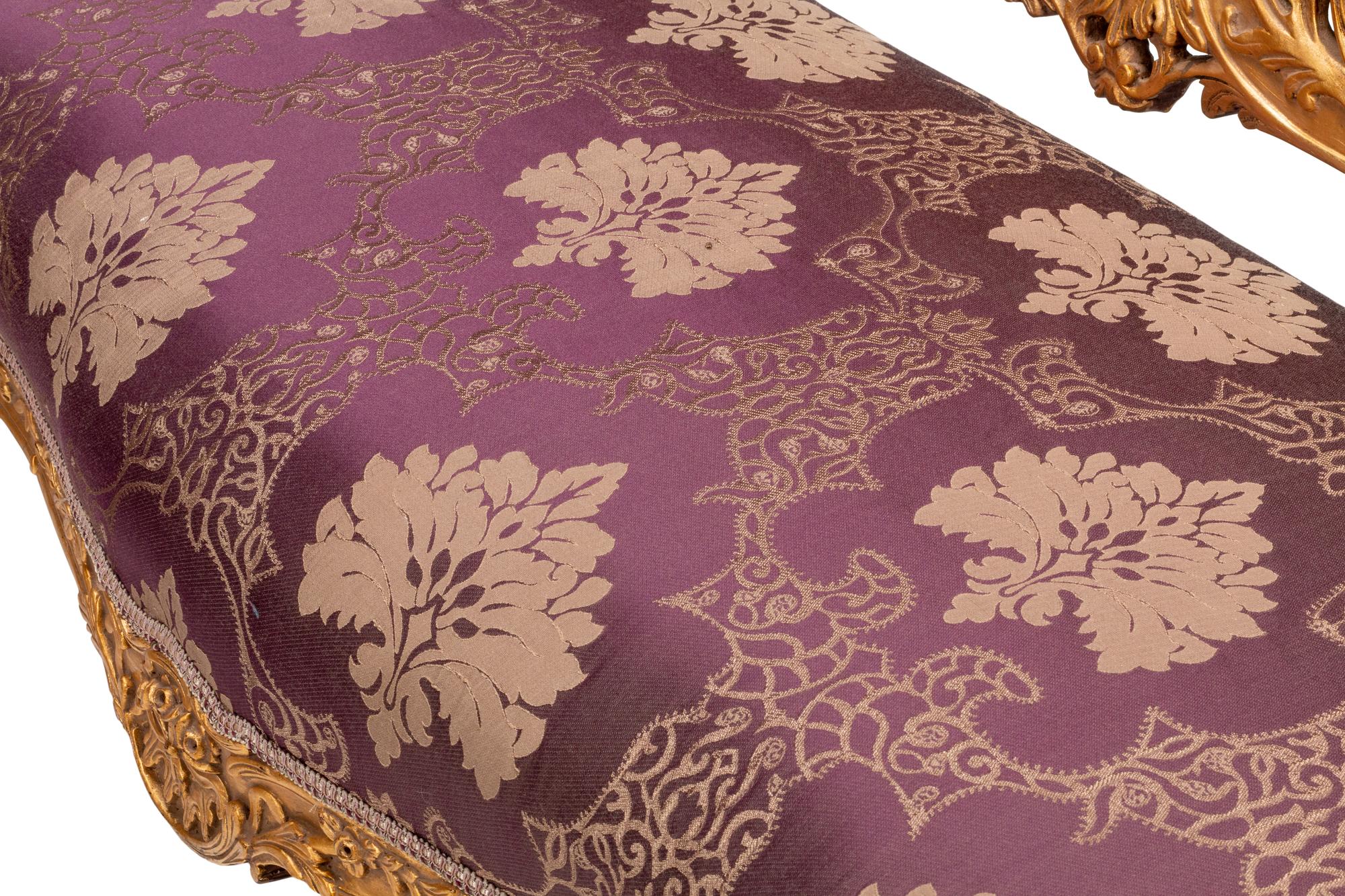 A Pair of Louis XV Style Giltwood Settees