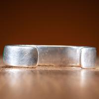 Zuni Silver and Channel Inlaid Turquoise Cuff Bracelet