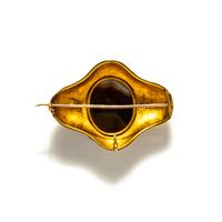 A Neoclassical Gold and Banded Agate Brooch with the Demigod Hercules