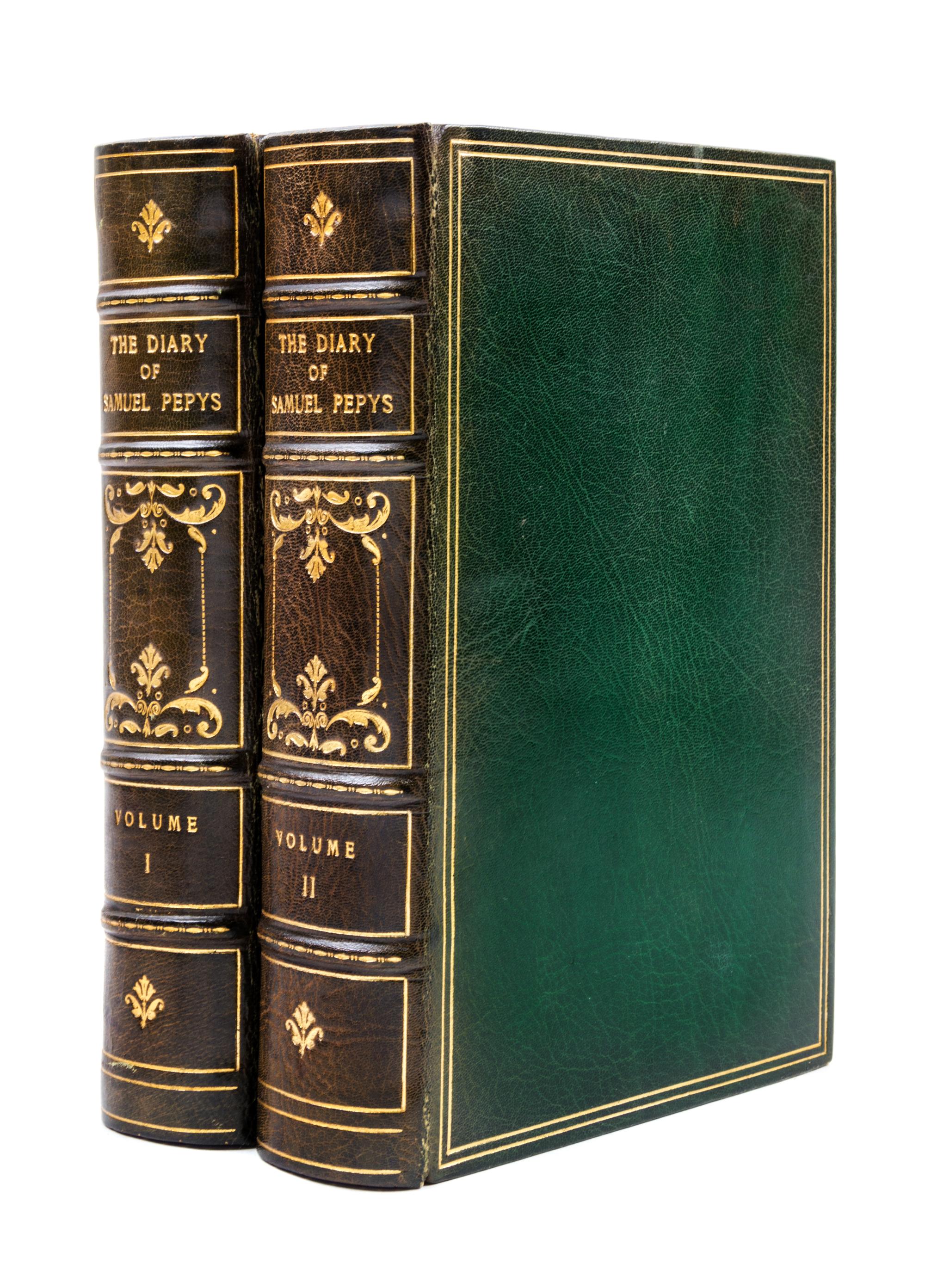 PEPYS, SAMUEL. The Diary. NY, n.d. 2 vols., bound by Maurin.