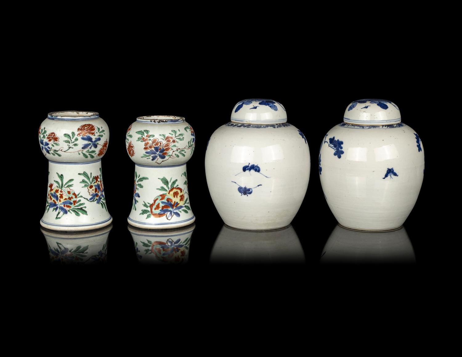 Two Pairs of Chinese Porcelain Vessels
