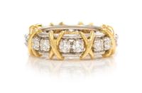 A Platinum and 18 Karat Yellow Gold Diamond Band, Jean Schlumberger for Tiffany & Co., 6.60 dwts.