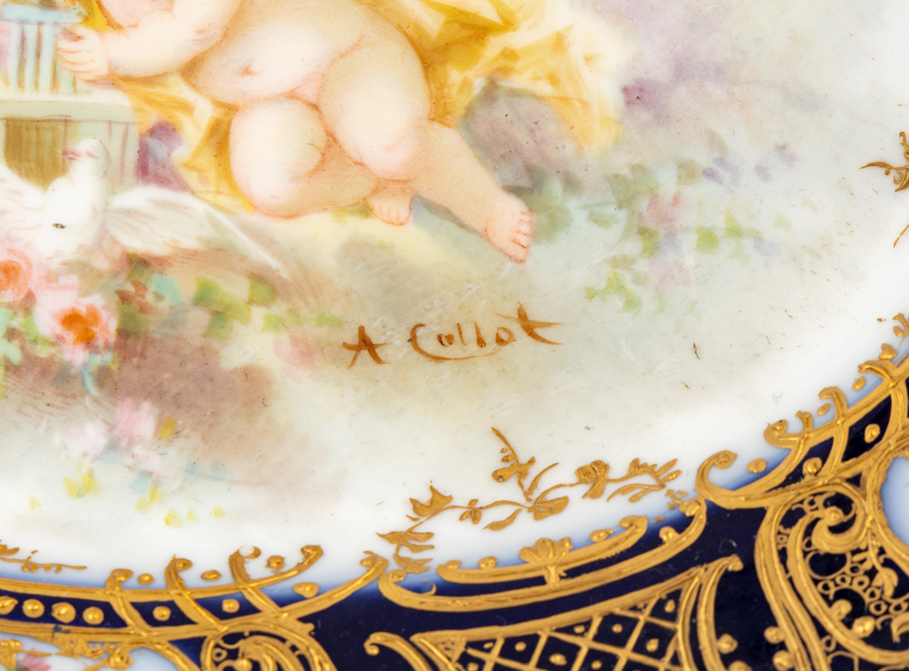 A French Gilt Metal and Sèvres Style Porcelain Tazza