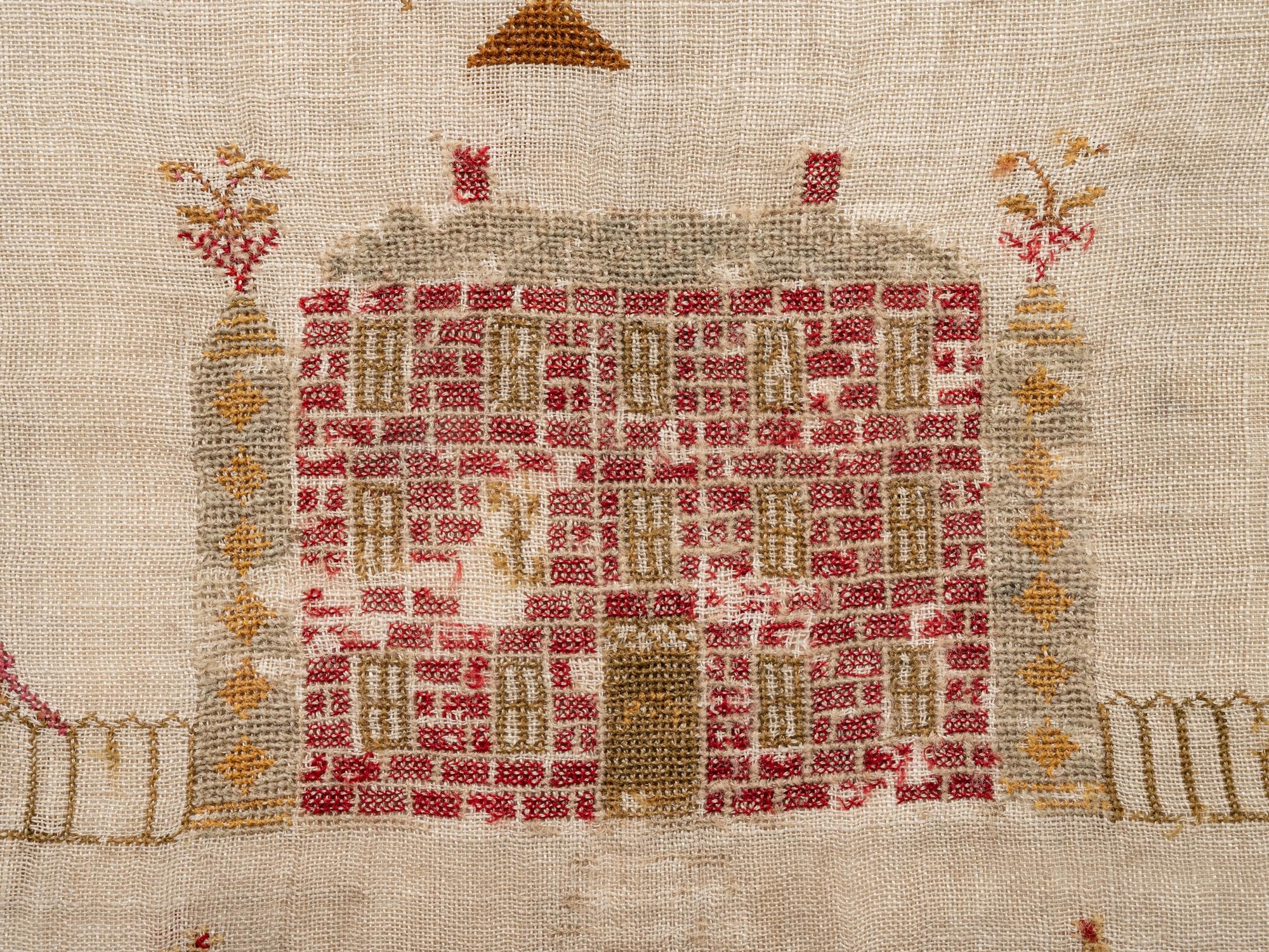 An English Needlework Embroidered Schoolgirl’s Sampler