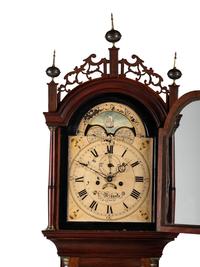 A Federal Inlaid Mahogany Tall Case Clock With Works by Frederick Wingate, Augusta, Maine