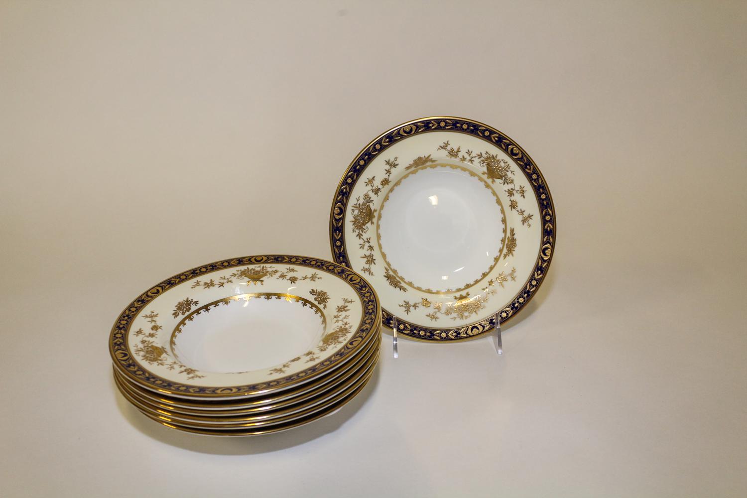 A Set of Eight Minton Porcelain Bowls. Diameter 7 3/4 inches.
