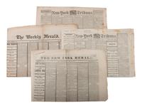 [LINCOLN ASSASSINATION]. Newspapers and ephemera associated with Lincoln's death & funeral.