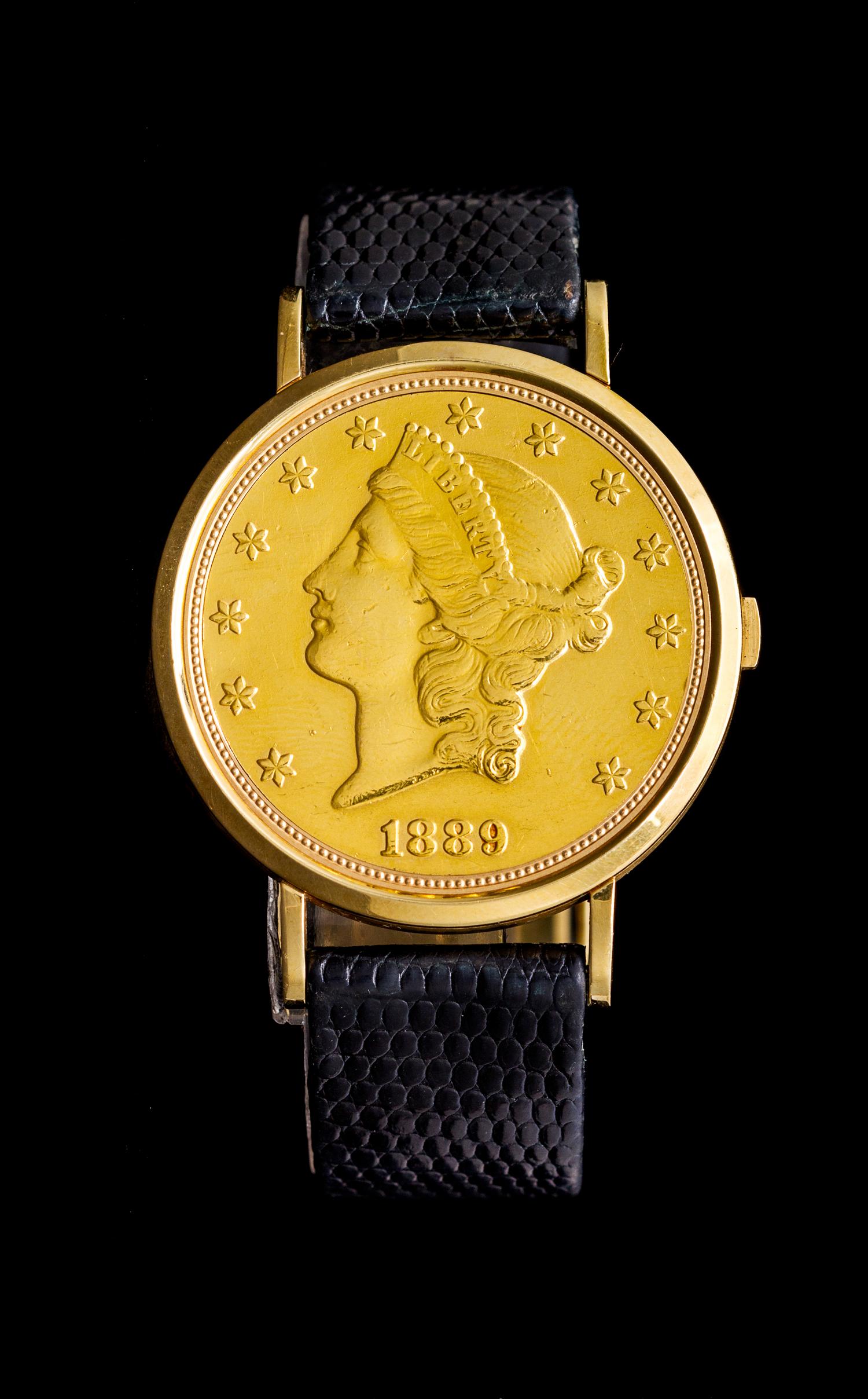 An 18 Karat Yellow Gold and $20 US Coin Concealed Wristwatch, Audemars Piguet,