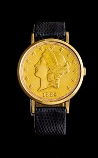 An 18 Karat Yellow Gold and $20 US Coin Concealed Wristwatch, Audemars Piguet,