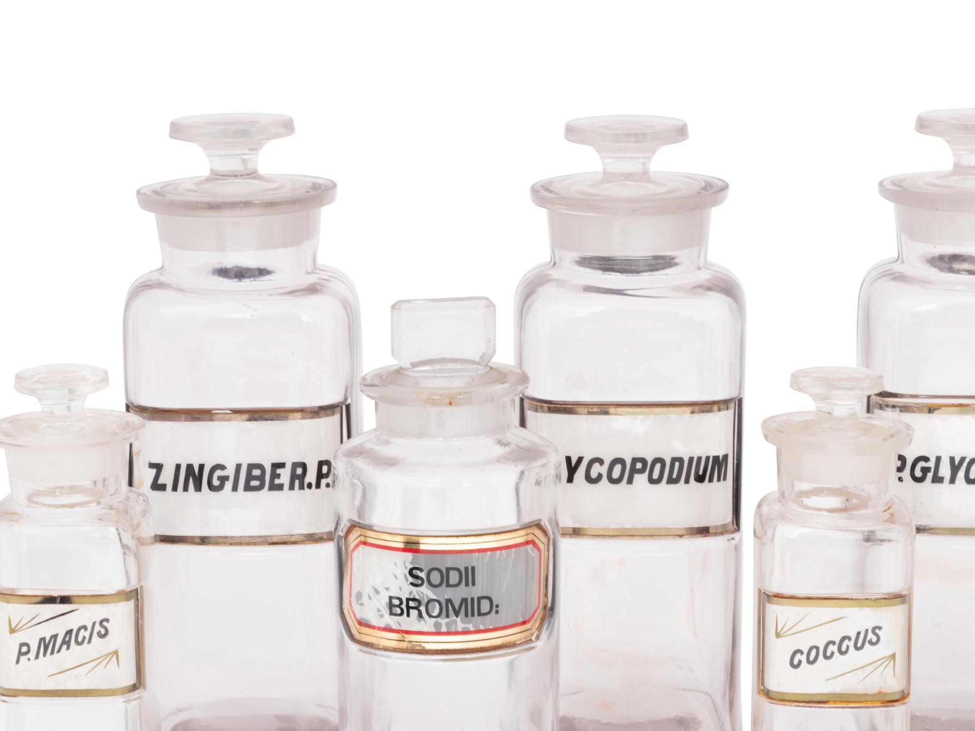 A Collection of Clear Glass Apothecary Jars