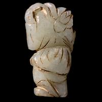 A Small Chinese Celadon Jade Figure of a Boy