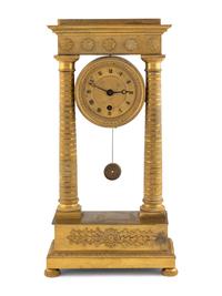 An Empire Gilt-Bronze Mantle Clock