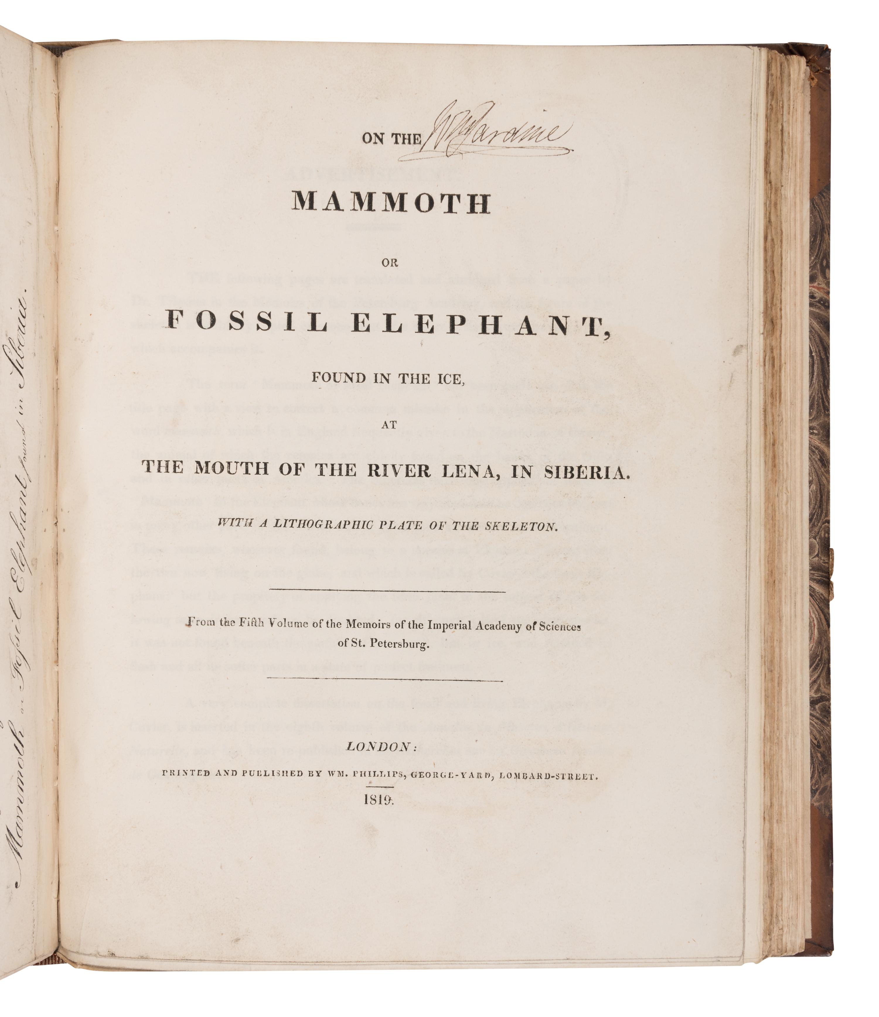 [NATURAL HISTORY] -- [JARDINE, William, Sir (1800-1874), his copy]. A sammelband of 14 offprints by various authors, an autograph letter, and a drawing, collected by William Jardine, including: