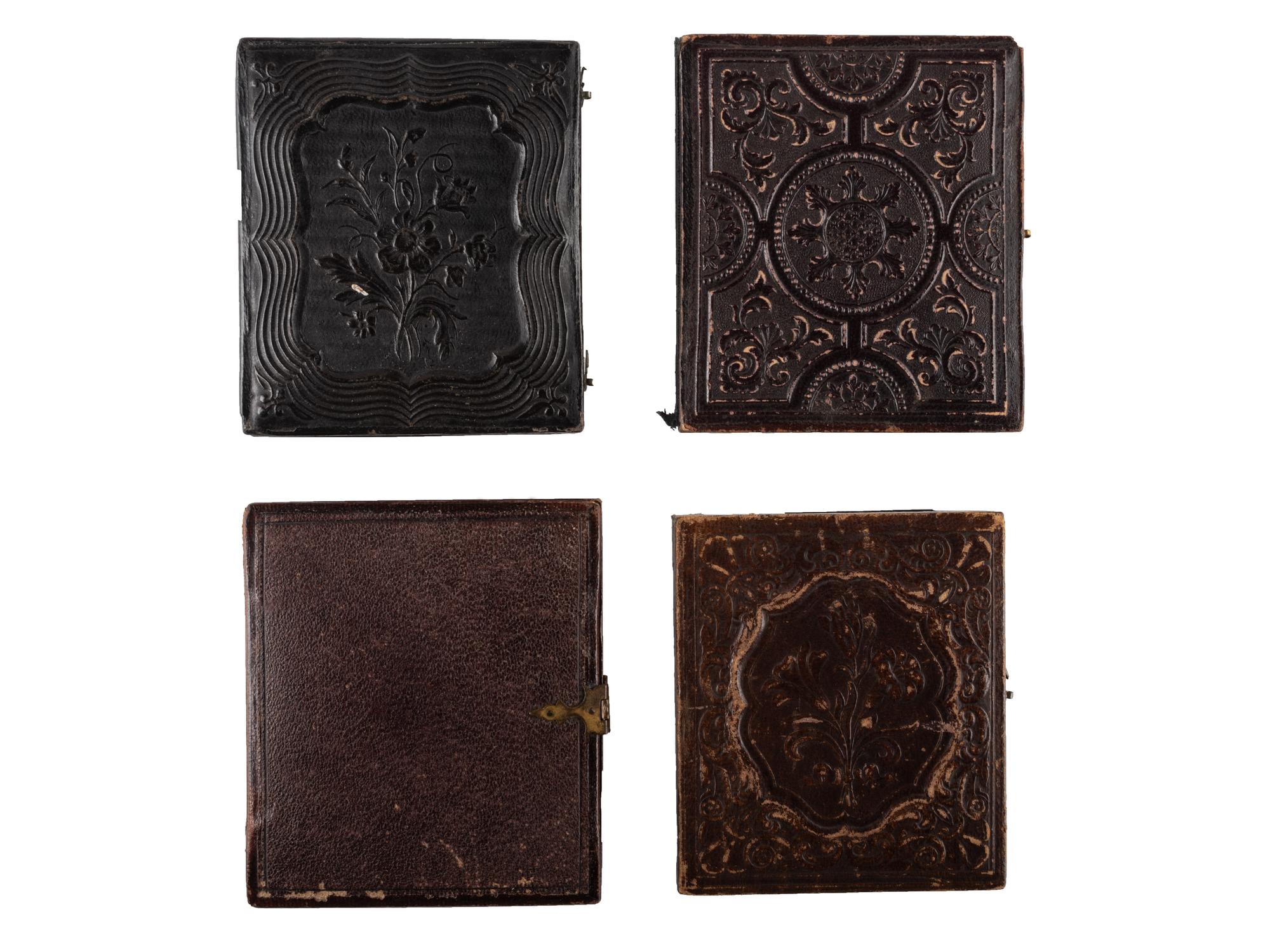 [EARLY PHOTOGRAPHY]. A group of 19 cased images, mostly daguerreotypes of young men, highlighted by portraits by Van Loan and Ennis Galleries, including: