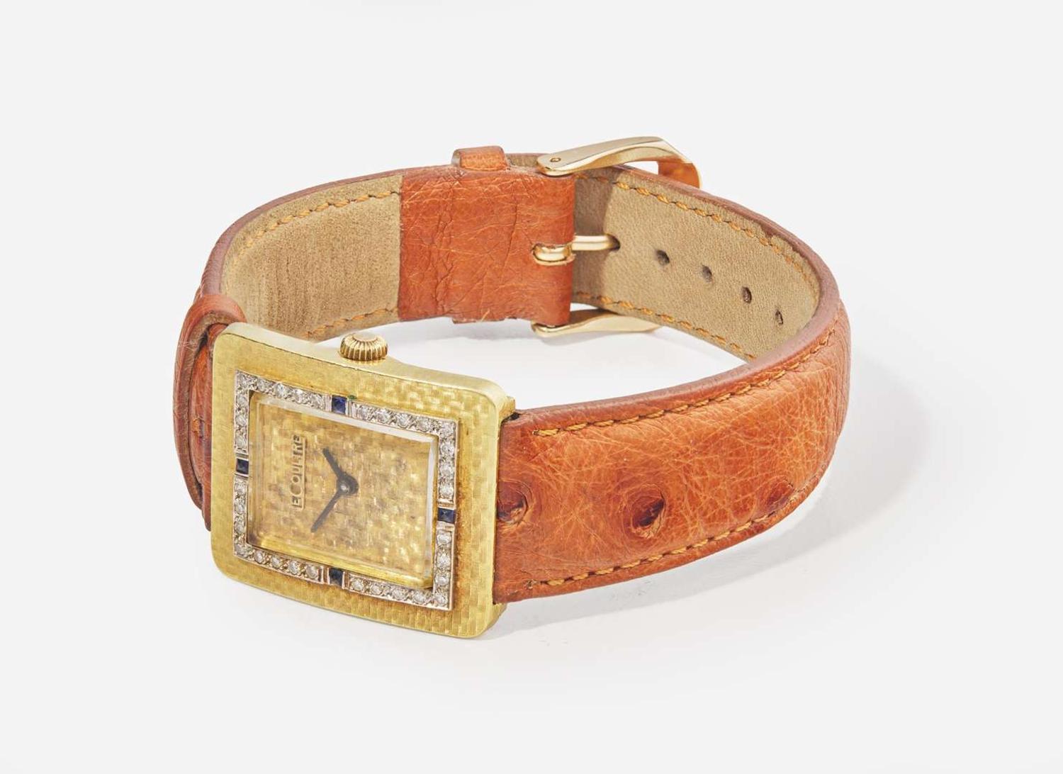 A Ladies 18K Yellow Gold and Diamond LeCoultre Watch