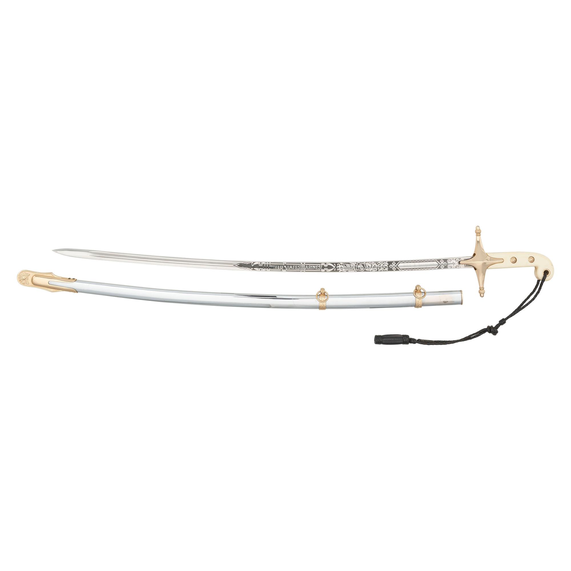 USMC Officers Mameluke Sword by Hilborn-Hamberger Named to John J Hoagland