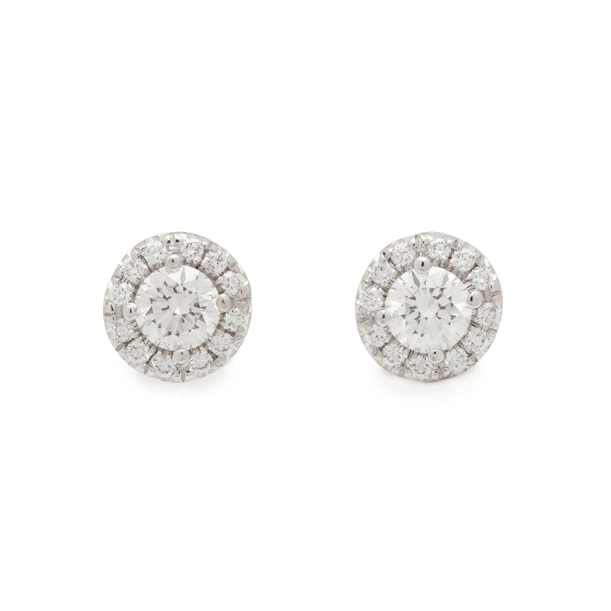 TIFFANY & CO., PLATINUM AND DIAMOND 'SOLESTE' STUD EARRINGS