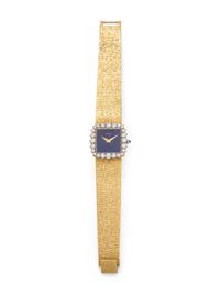 PIAGET, 18K YELLOW GOLD, LAPIS LAZULI AND DIAMOND WRISTWATCH