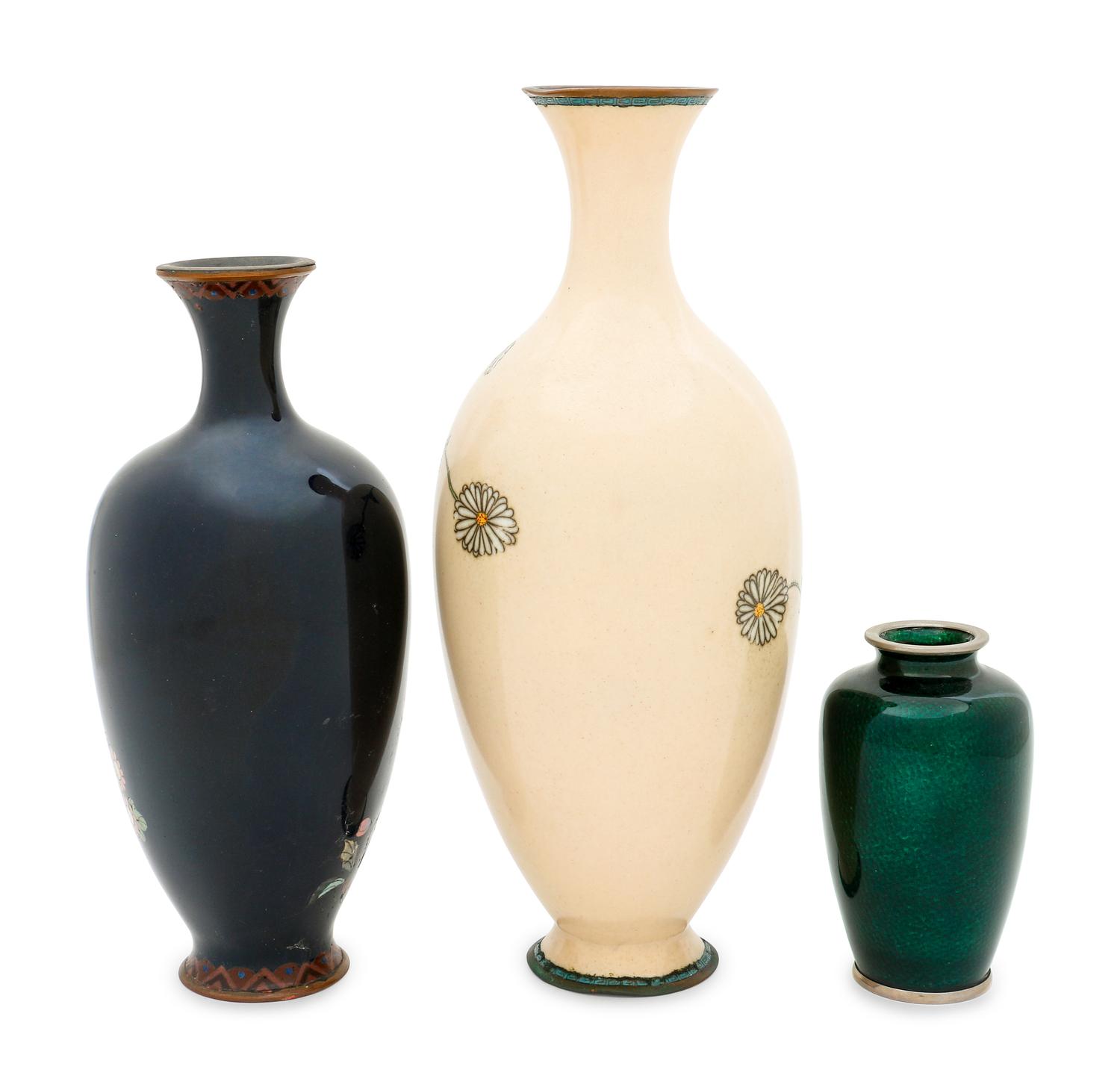 Three Japanese Cloisonné Vases