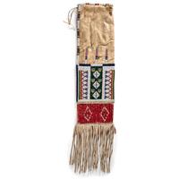 Sioux Beaded Hide Tobacco Bag, Pictorial