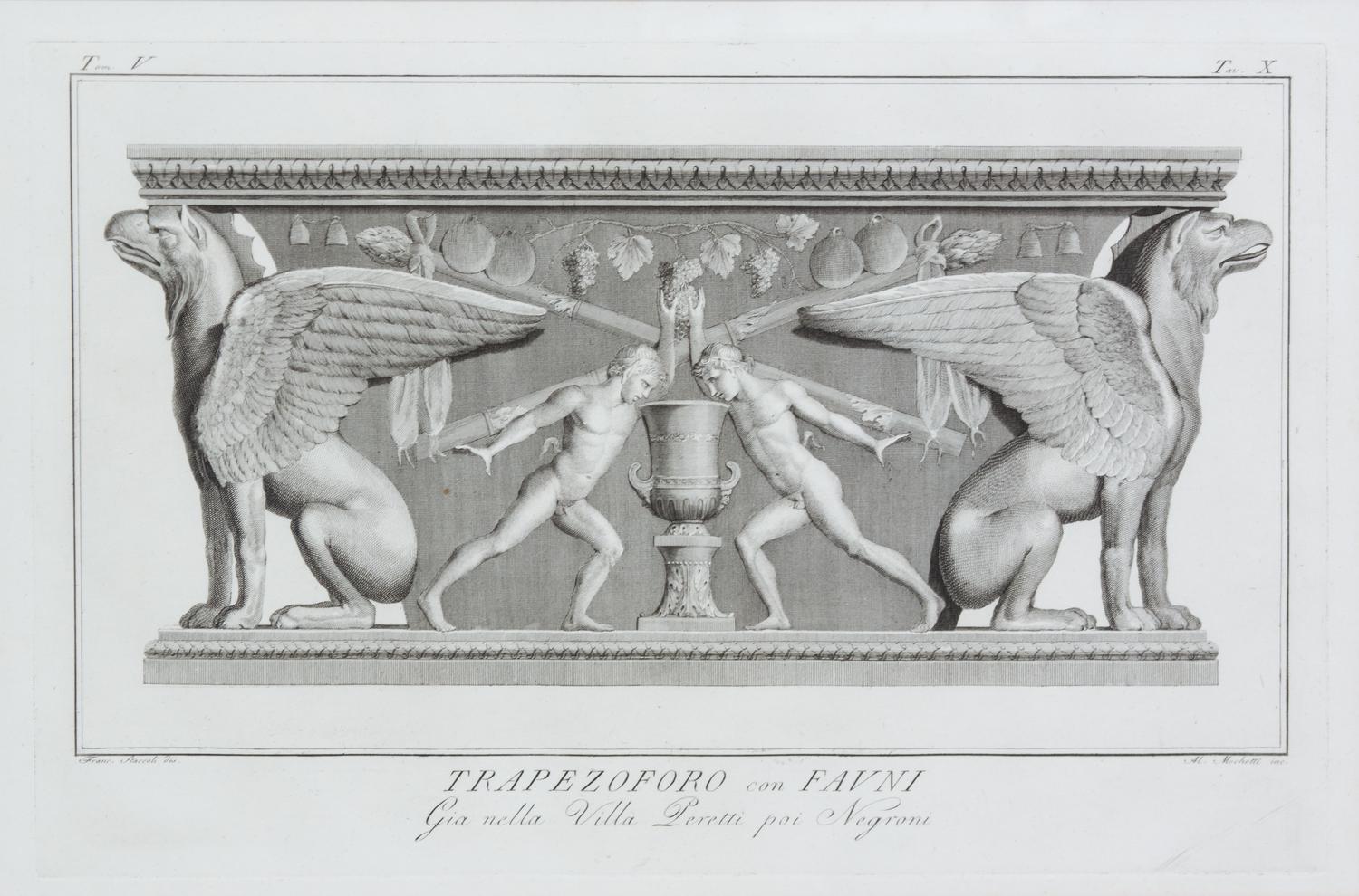 A Collection of Eight Black and White Engravings Each: 20 x 12 inches.