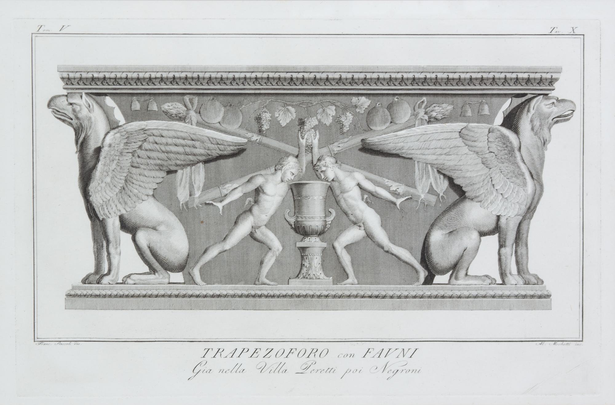 A Collection of Eight Black and White Engravings Each: 20 x 12 inches.