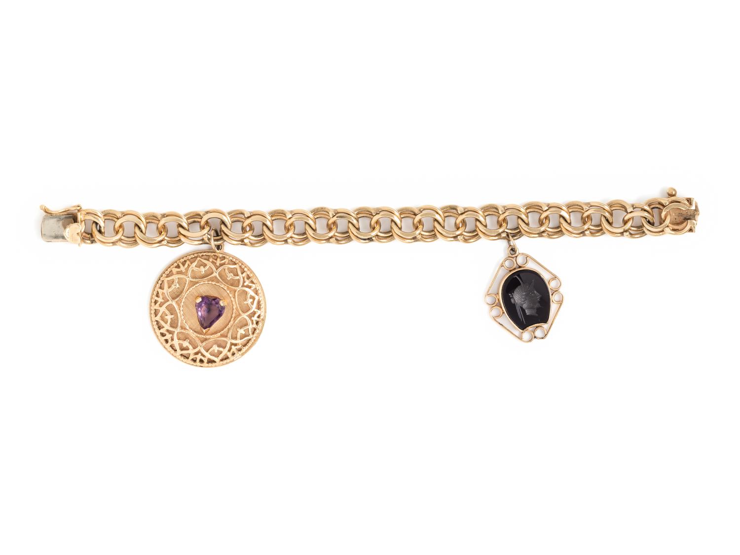 YELLOW GOLD CHARM BRACELET