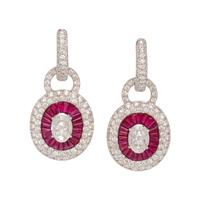 CONVERTIBLE DIAMOND AND RUBY EARRINGS