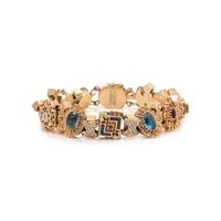 YELLOW GOLD, MULTIGEM AND DIAMOND BRACELET