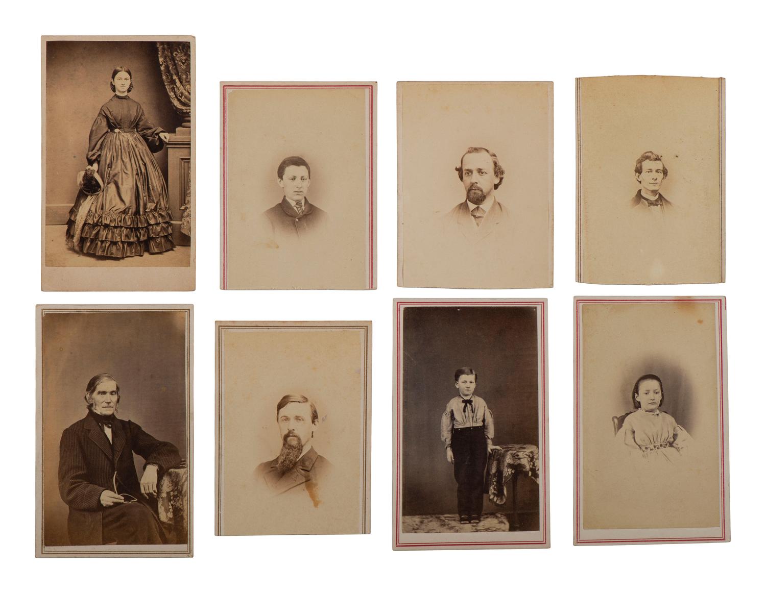 [CIVIL WAR]. Collection of 62 CDVs assembled by General David Sloane Stanley, incl. Civil War generals and Sioux subjects involved in the 1862 Dakota Uprising.