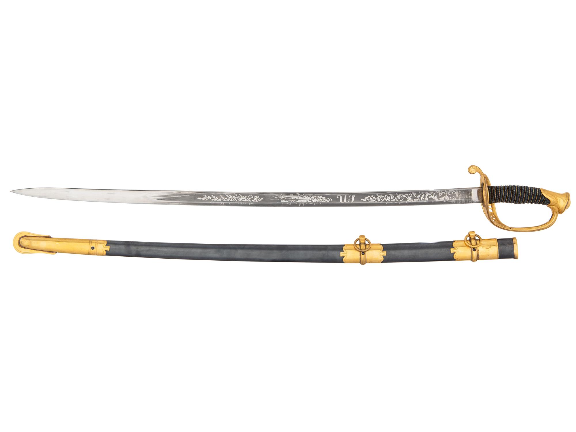 [CIVIL WAR]. Excellent US Model 1850 Staff & Field Officer's sword. Manufactured by Ames, Chicopee, MA.