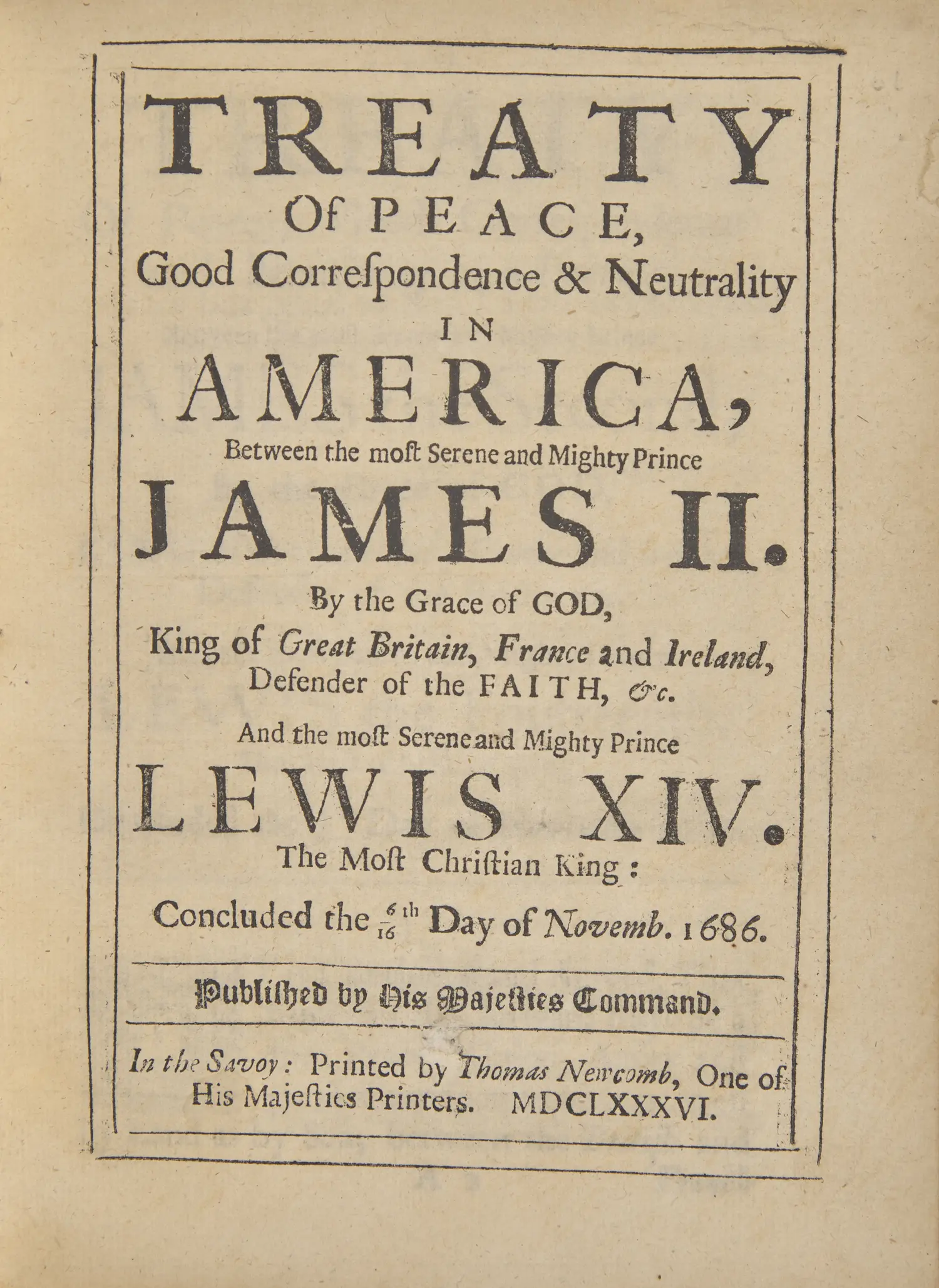 [Colonial America] Rare First Edition of the Treaty of... | Freeman's