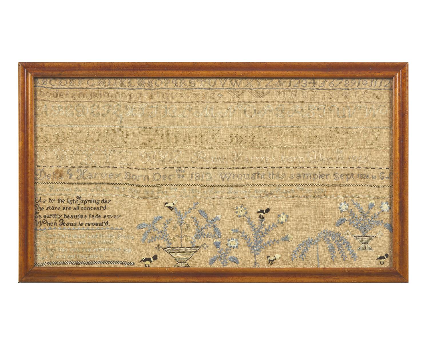 A Group of Four American Needlework Samplers, Early 19th Century