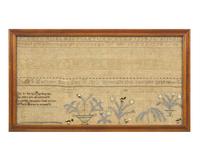 A Group of Four American Needlework Samplers, Early 19th Century