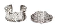 A Collection of Sterling Silver Bracelets, 73.10 dwts.