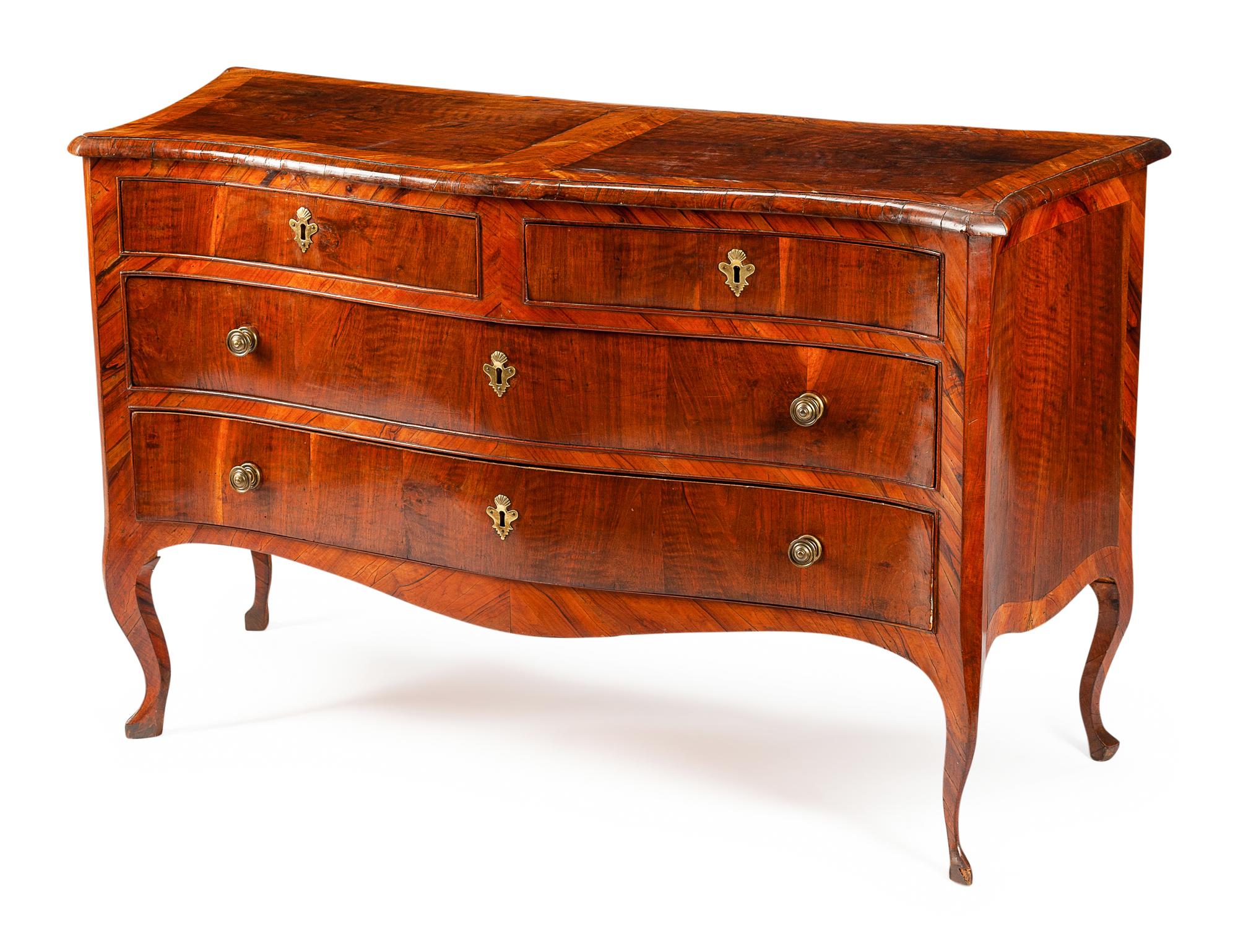 An Italian Walnut Veneered Commode