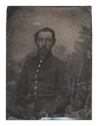 [CIVIL WAR]. Civil War tintype of Private Isaac P. Griffith, Company A, 3rd Iowa Infantry.