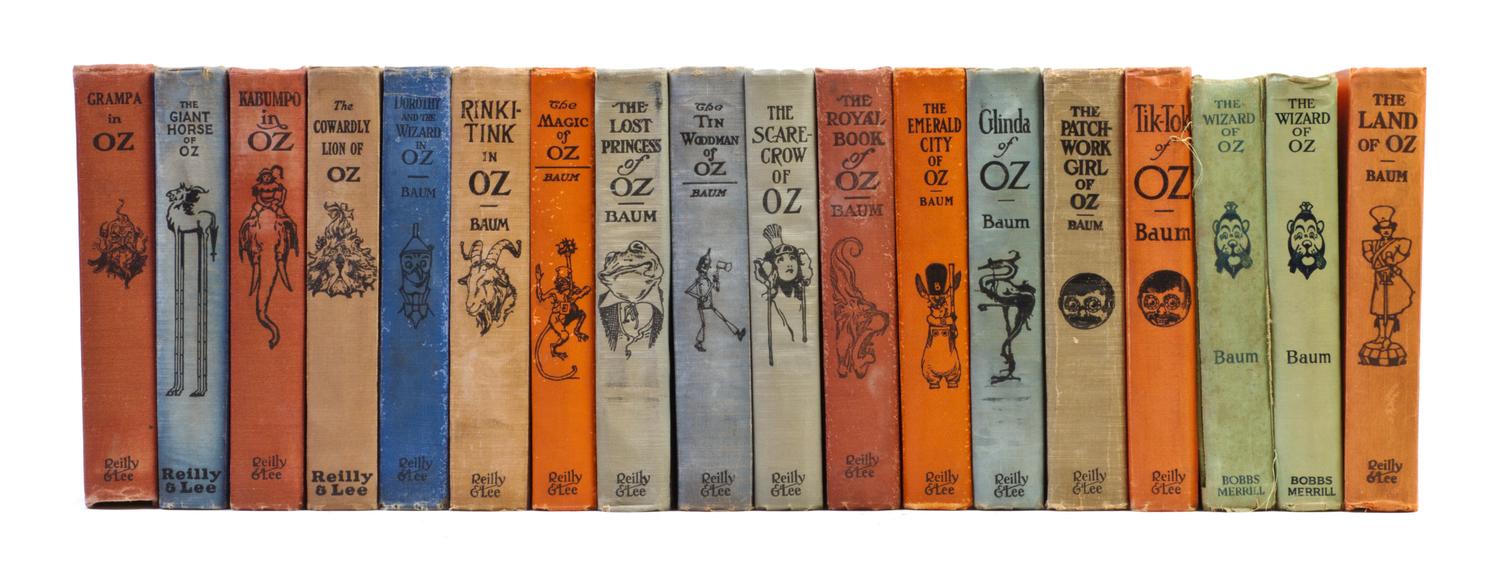 (OZ) BAUM, FRANK L. A group of 18 books from the Oz series. Chicago, 1899-1928.
