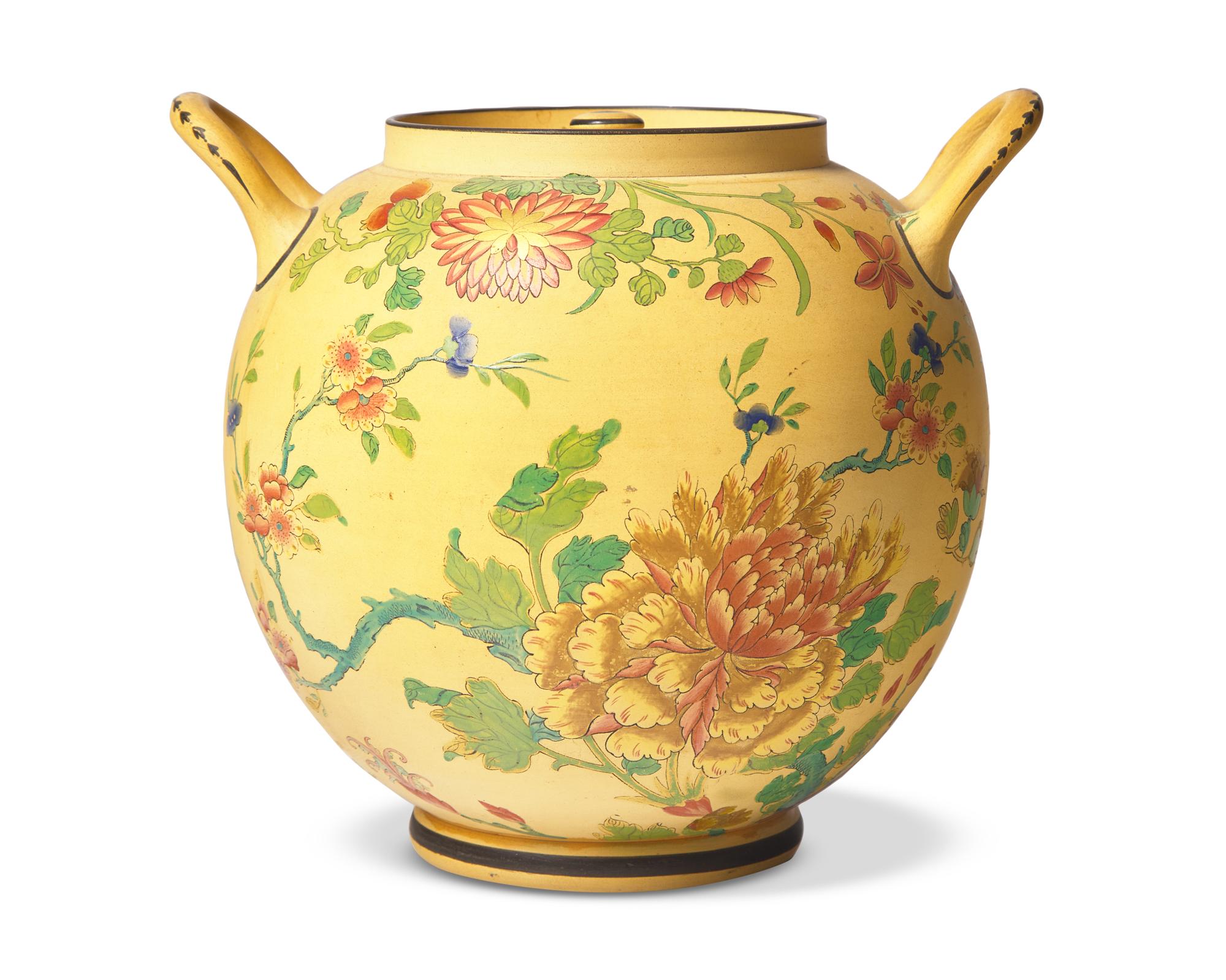 A Wedgwood Polychrome and Parcel-Gilt Phoenix Jar