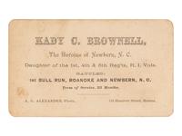 [CIVIL WAR]. ALEXANDER, A.G., photographer. CDV of Civil War Color Bearer, Kady Brownell. Boston, MA.