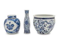 Three Chinese Blue and White Porcelain Wares